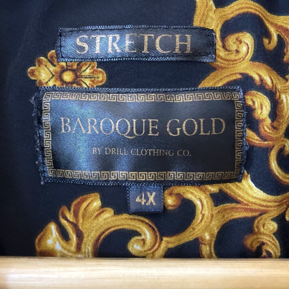BAROQUE GOLD Drill Clothing Shirt 4X Black - Picture 3 of 11